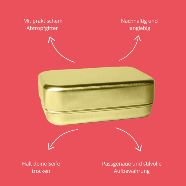 Goldene Seifendose im limitierten Weihnachtspaket für deinen Hund