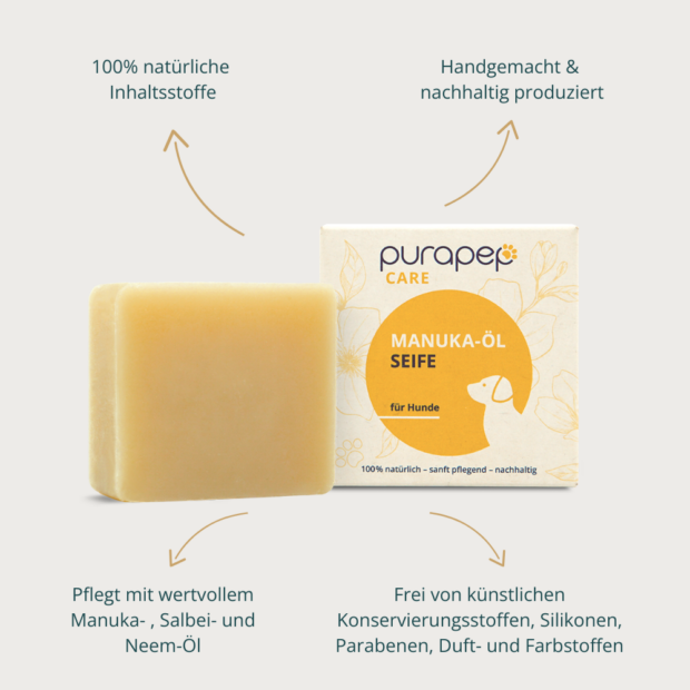 purapep Manuka-Öl Seife im limitierten Weihnachtspaket für deinen Hund