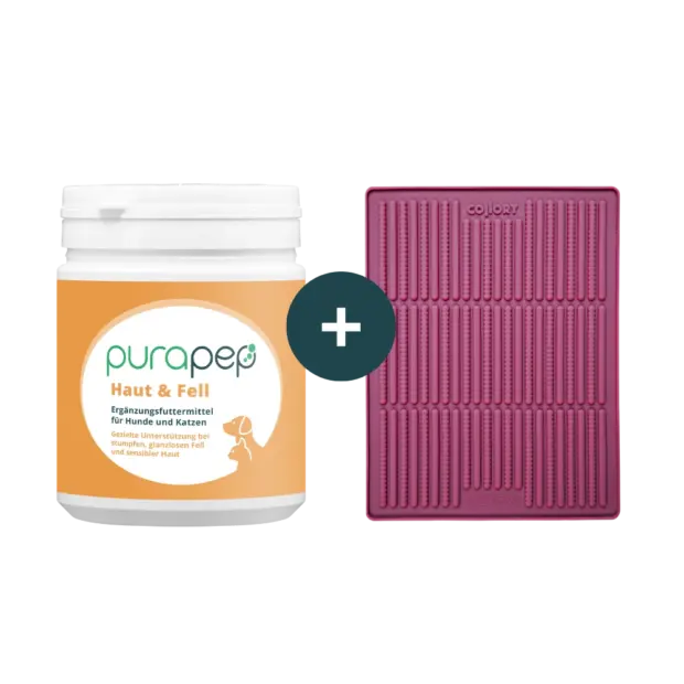 Snack & Shine Set 2: purapep Haut & Fell+ Stick-Backmatte mini