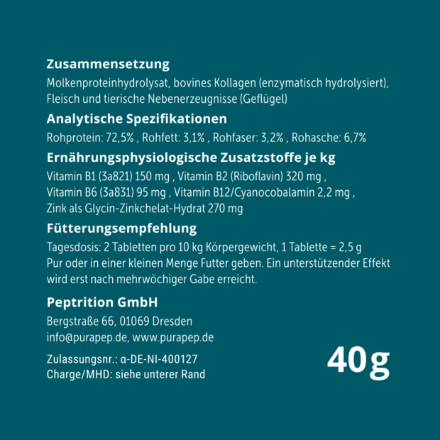 purapep Active+ Tabs Muster für Hunde, 40g – Bild 6