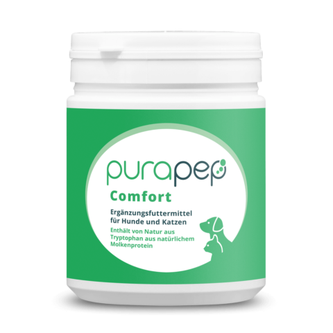 purapep Comfort mit Tryptophan und B-Vitaminen, Bierhefe, Futterergänzung für Hunde und Katzen zur Entspannung, 280g