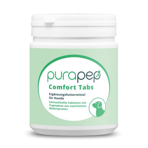 purapep Comfort Tabs Hunde, Dose mit hellgrünem Etikett, Futterergänzung für Hunde