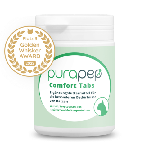 purapep Comfort Tabs Katzen mit natürlichem Tryptophan und B-Vitaminen, Futterergänzung zur Entspannung für Katzen