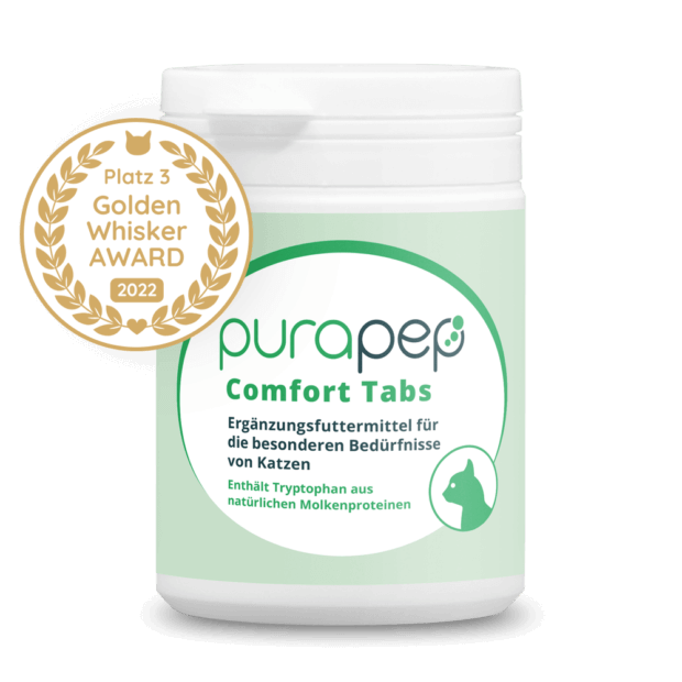 purapep Comfort Tabs Katzen mit natürlichem Tryptophan und B-Vitaminen, Futterergänzung zur Entspannung für Katzen